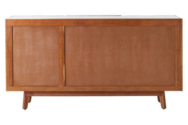 Myan 3 Drawer White Marble Sideboard