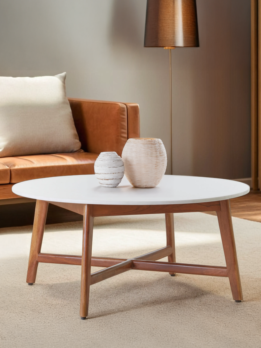 Myan White Marble Coffee Table