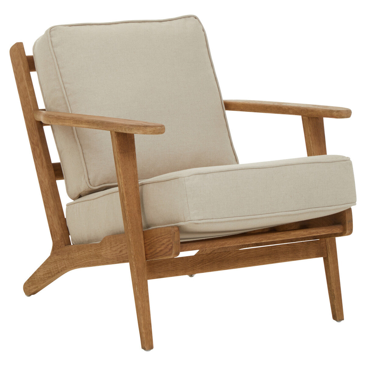 Hector Natural Linen and Oak Armchair