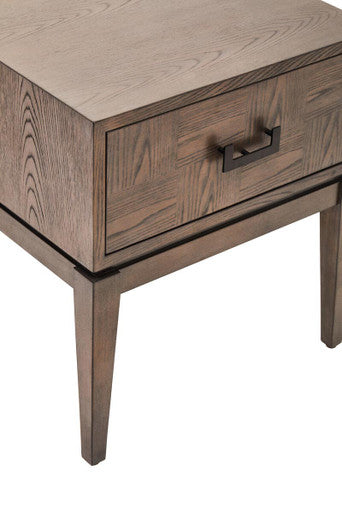 Dimaro One Drawer Antique Grey Side Table