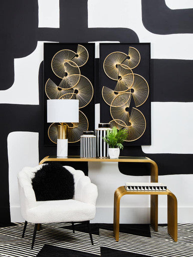 Vogue Matte Gold Slatted End Table