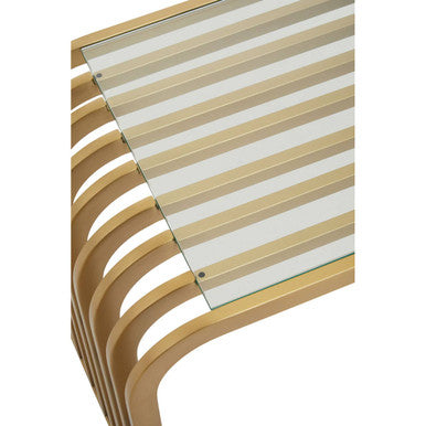 Vogue Matte Gold Slatted End Table