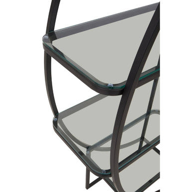 Vogue Left Half Moon Black Shelf Unit
