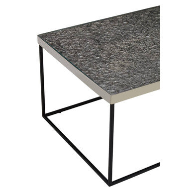 Akola Rectangle Coffee Table in Silver and Glass
