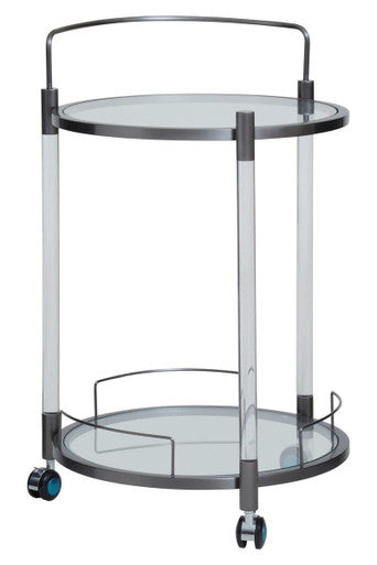 Oria Round Drinks Trolley With Acrylic Supports