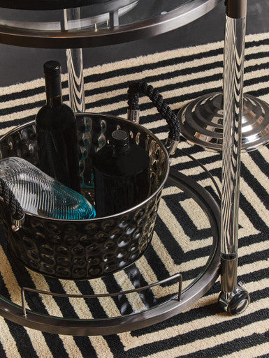 Oria Round Drinks Trolley With Acrylic Supports