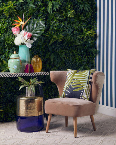 Cefena Mink Velvet and Natural Linen Chair