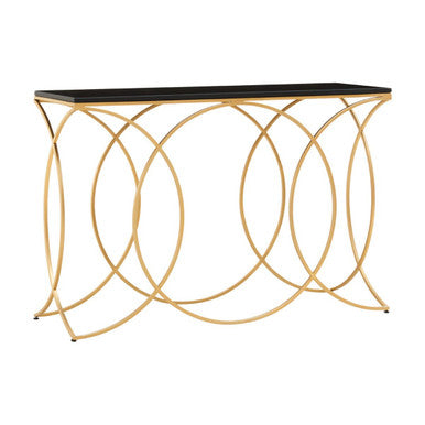 Kia Black and Gold Console Table