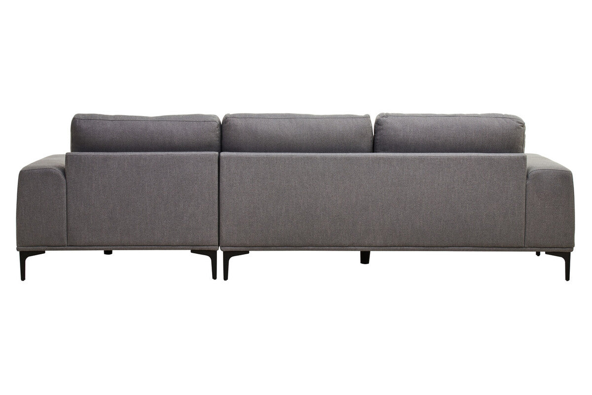 Toulon 3 Seat Grey Fabric Right Chaise Sofa