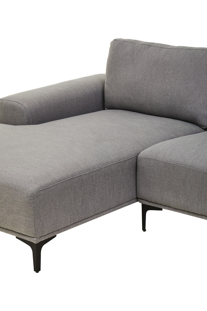 Toulon 3 Seat Grey Fabric Left Chaise Sofa
