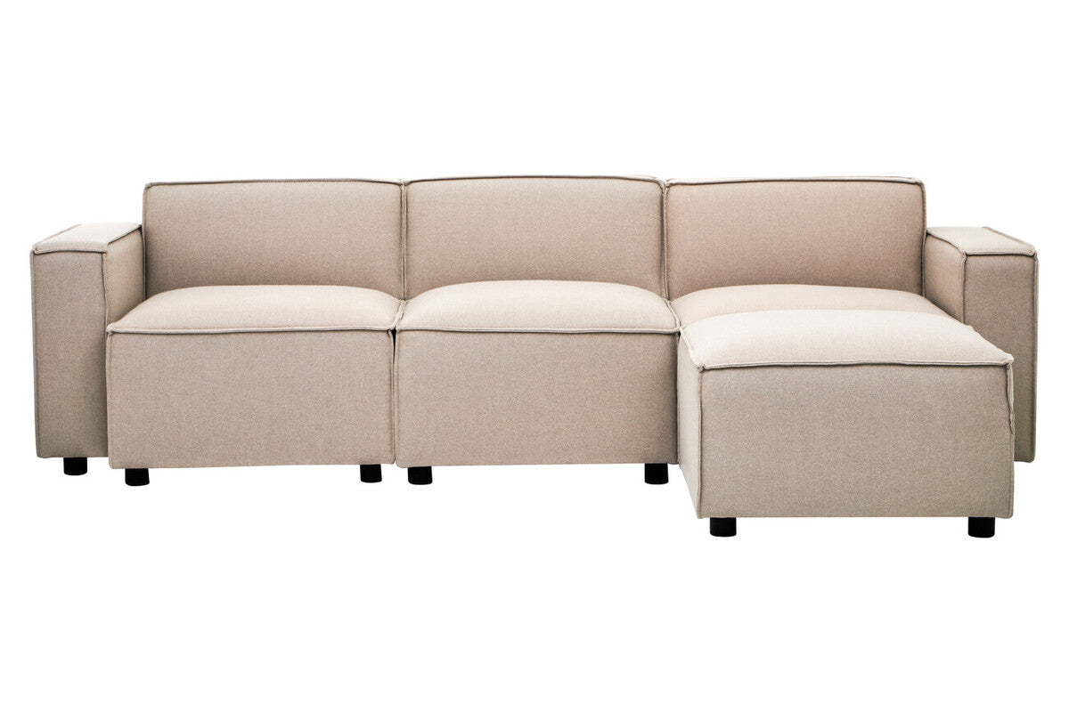 Toulouse Natural Fabric Armless Sofa.