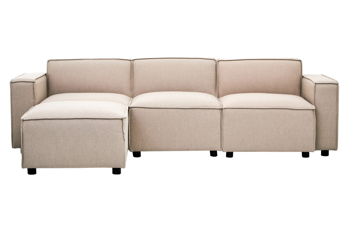 Toulouse Natural Fabric Armless Sofa.