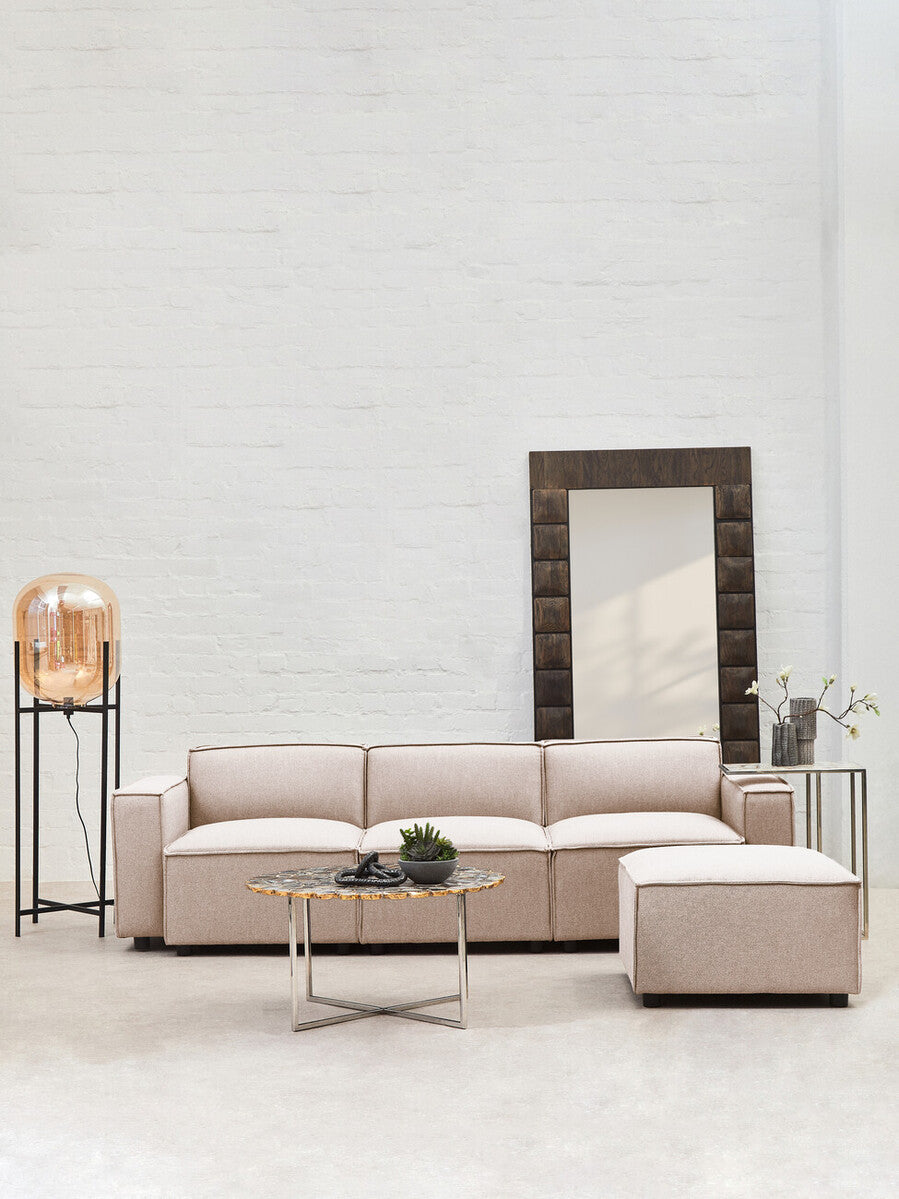 Toulouse Natural Fabric Armless Sofa.