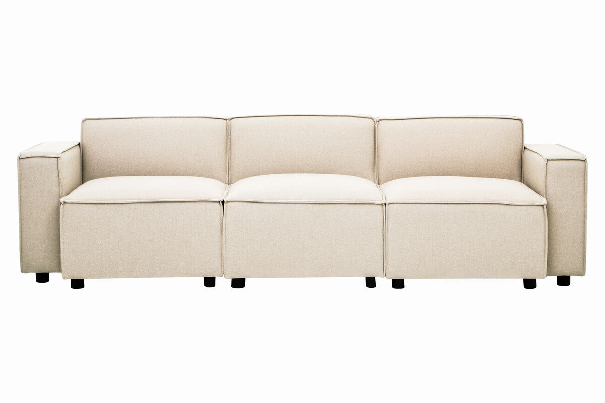 Toulouse Cream Fabric Armless Sofa.
