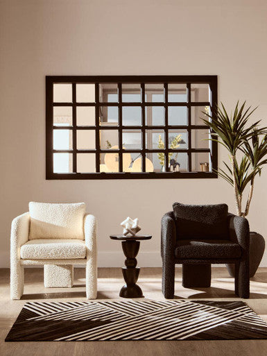 Ozzero Ivory Boucle Fabric Armchair