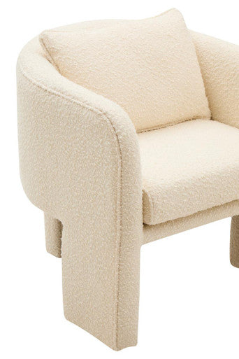 Ozzero Ivory Boucle Fabric Armchair