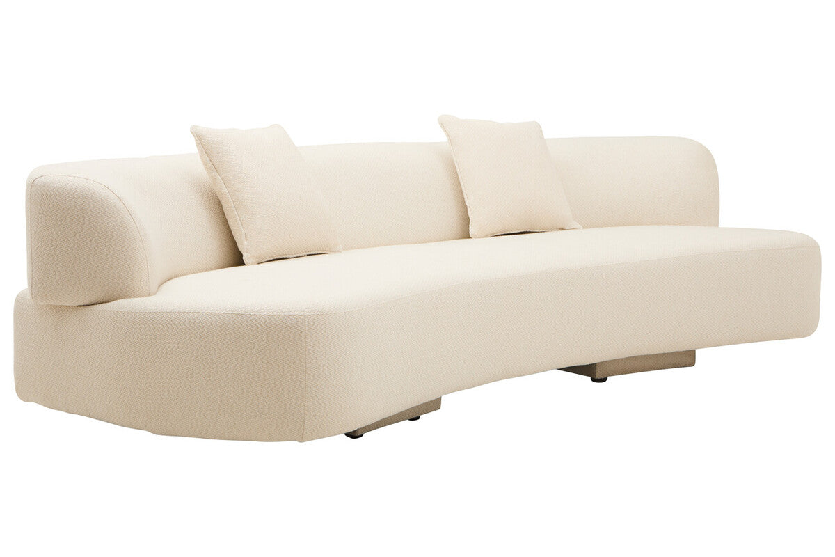 Ozzano Cream Linen Fabric 3 Seater Sofa