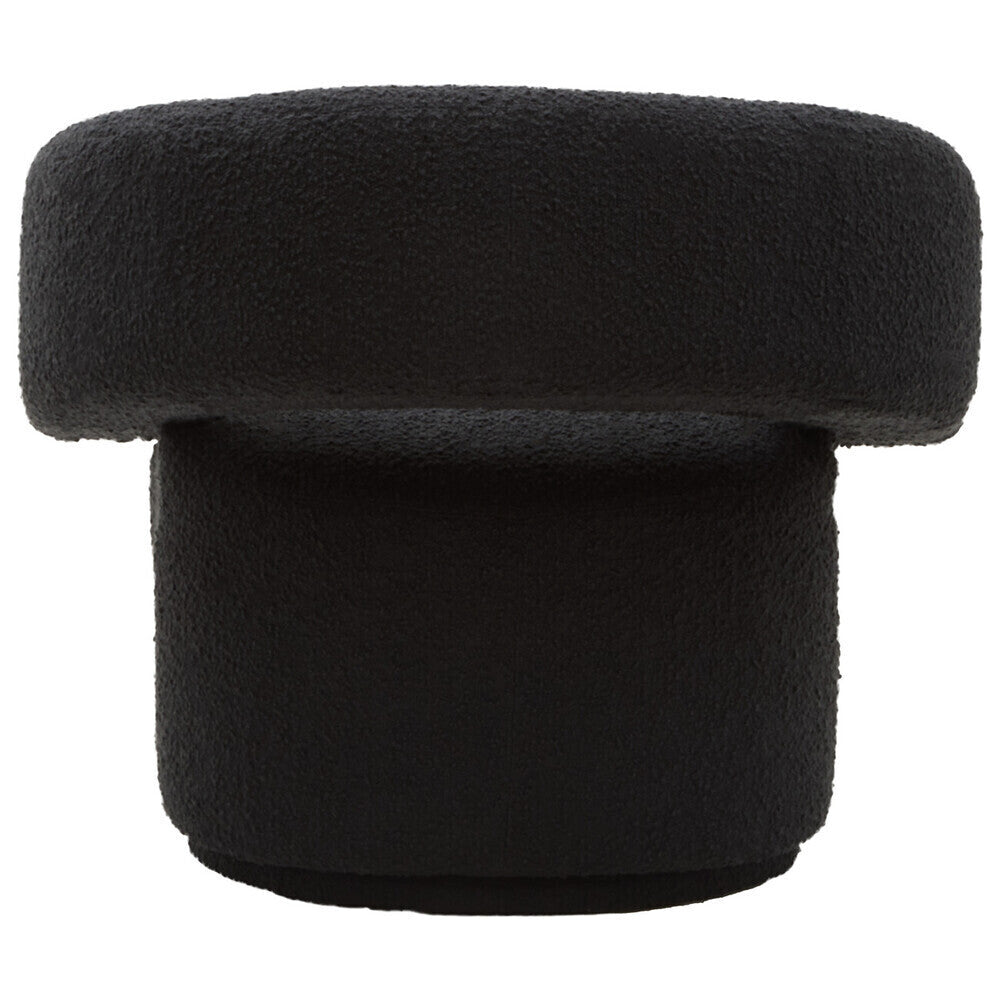 Oliveto Black Boucle Fabric Revolving Armchair