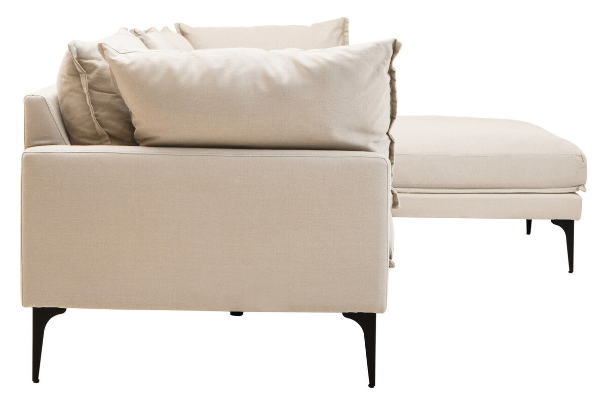 Troyes Cream Three Seat Right Chaise Sofa