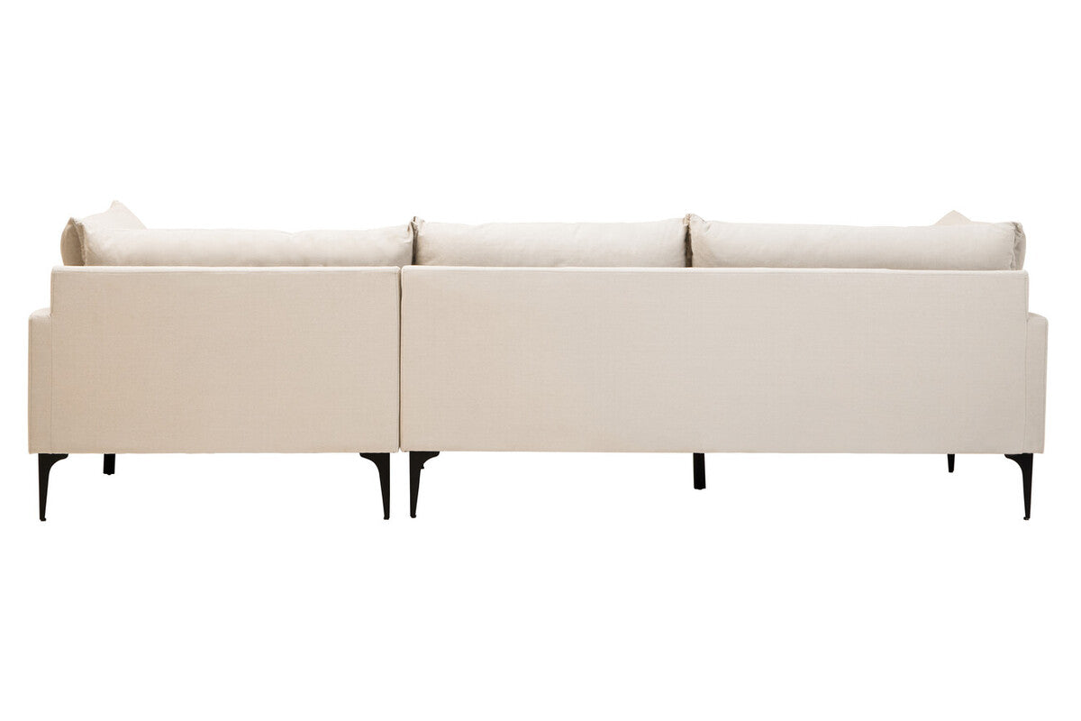 Troyes Cream Three Seat Right Chaise Sofa