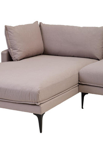 Troyes Grey Three Seat Left Chaise Sofa