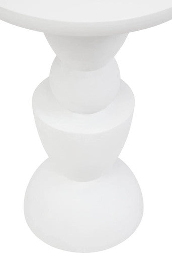 Walsa Whitewash Mango Wood Circle Column Detail Side Table