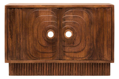 Sangar Two Door Mango Wood Carved Design Sideboard