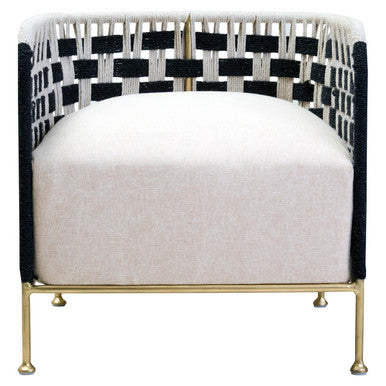 Satna Jute Black And White Design Chair