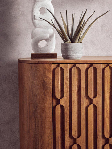 Torcino Two Door Brown Mango Wood Cabinet