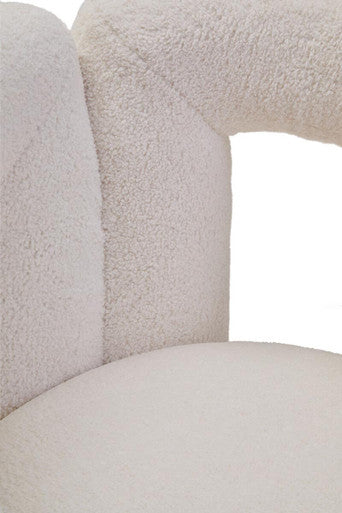 Davina Ivory Textured Boucle Effect Statement Chair