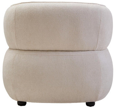 Dasha Textured Chenille Effect Ivory Curve Chair