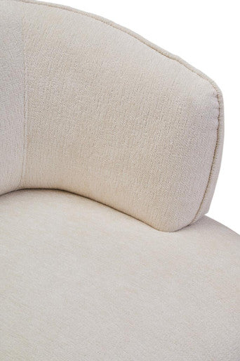 Dasha Textured Chenille Effect Ivory Curve Chair