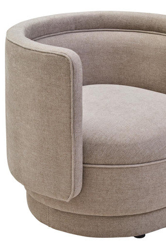 Drake Chenille Effect Curve Taupe Chair
