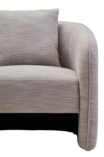 Bilani Grey Linen Effect Curved Chair