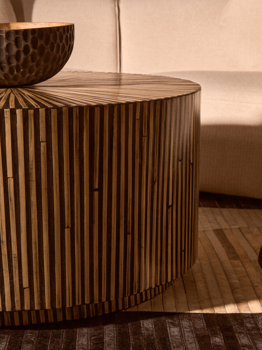 Bambusa Bamboo Inlay Round Coffee Table