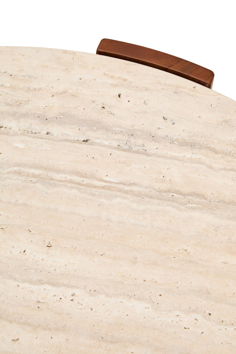 Palermo Round Travertine Top Large Coffee Table