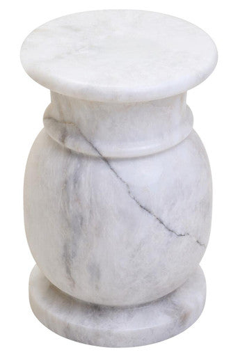 Zoro White Marble Stool