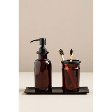 Allegra Kiara Brown Glass Soap Dispenser