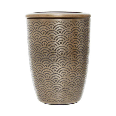 Allegra Etched Metallic Toothbrush Holder