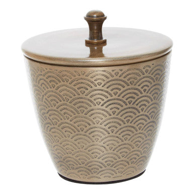 Allegra Aluminium Gold Finish 300ml Bathroom Jar