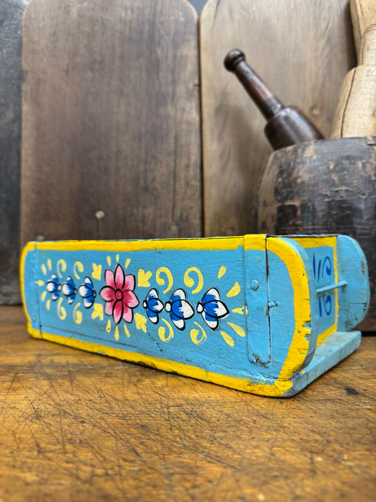 Blue Wooden Painted Brick Mould / Decorative Herb Planter / Storage Box Tray B