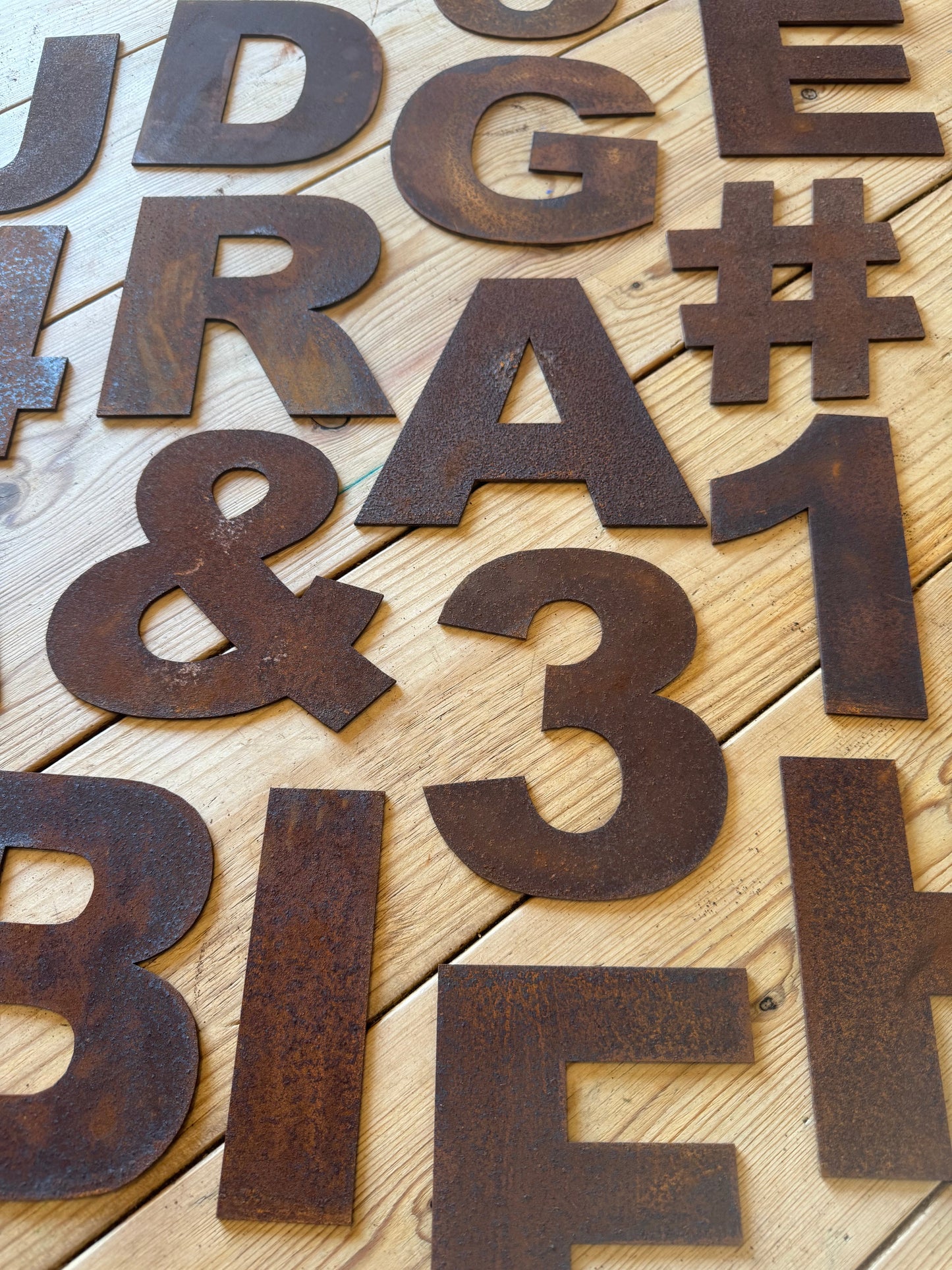 5" Fat Font Rusty Metal Letters A-Z 0-9