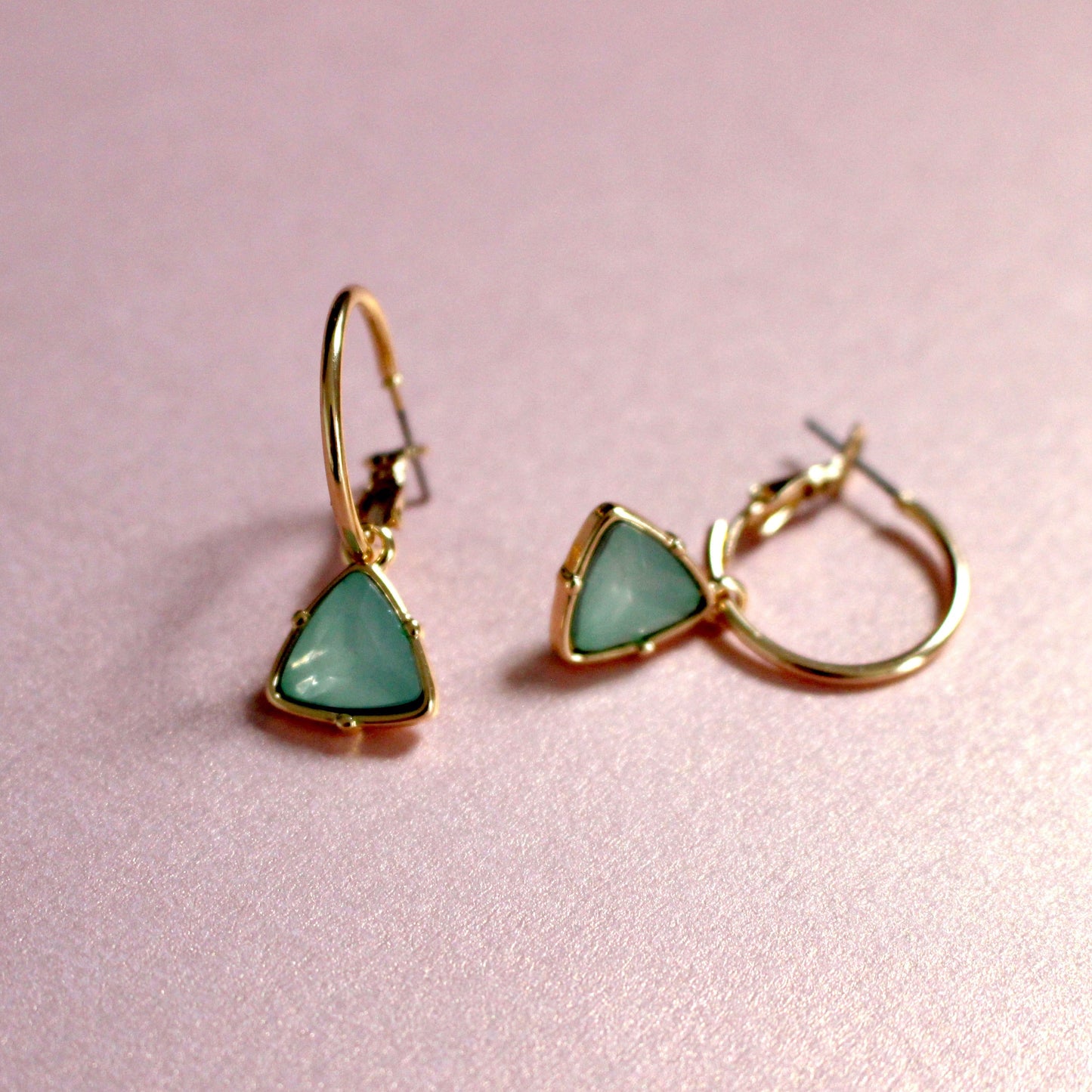 Holly Aqua Gem Hoop Earrings