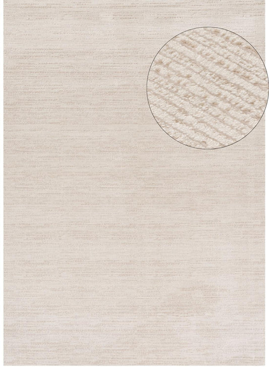 Carmel Cream-Beige Striped Rug | 6010