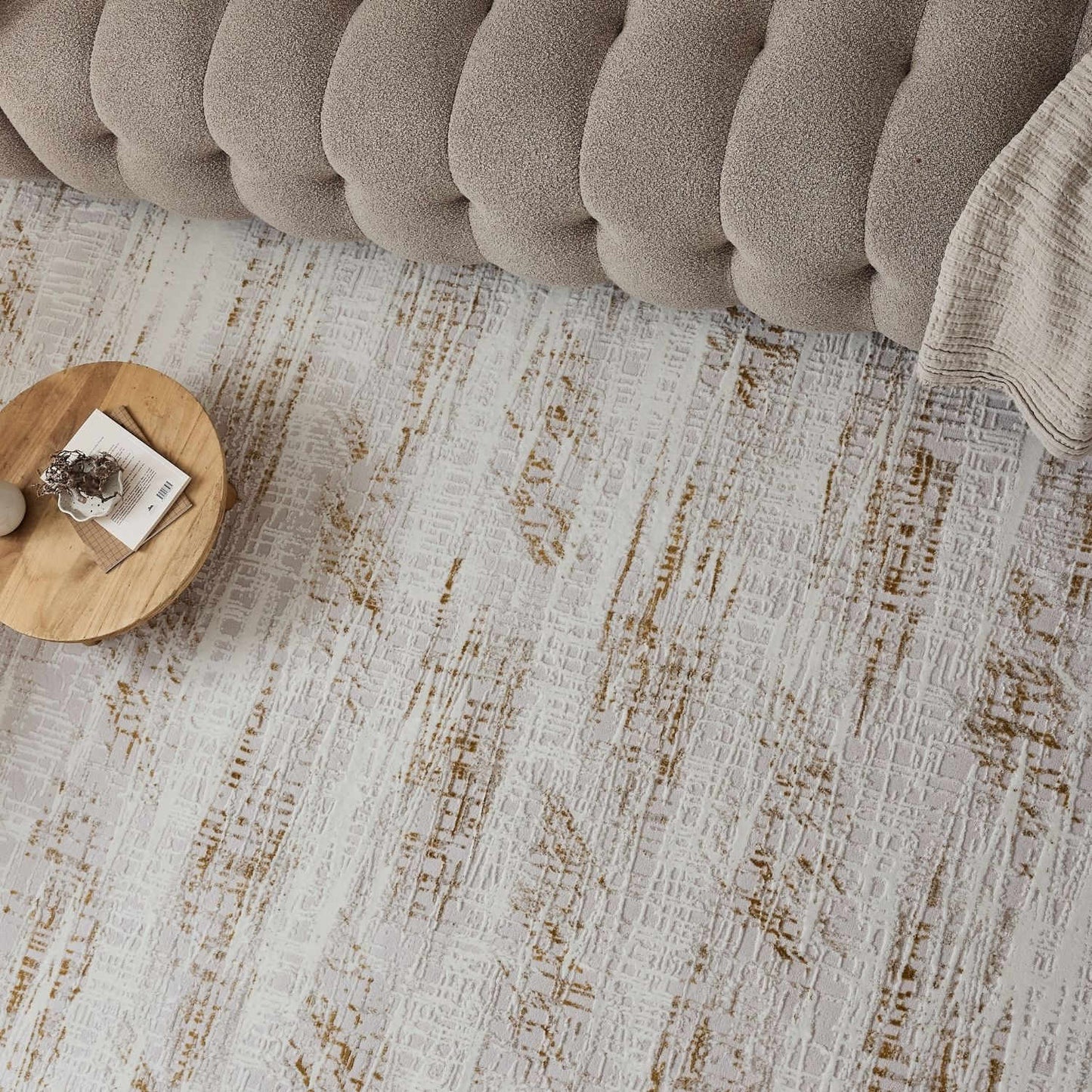 Carmel Cream-Gold Abstract Rug | 6030