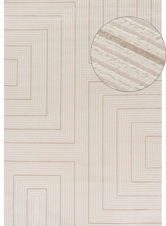 Carmel Cream-Beige Geometric Rug | 6040