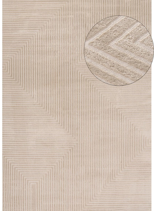 Carmel Beige-Cream Geometric Rug | 6050