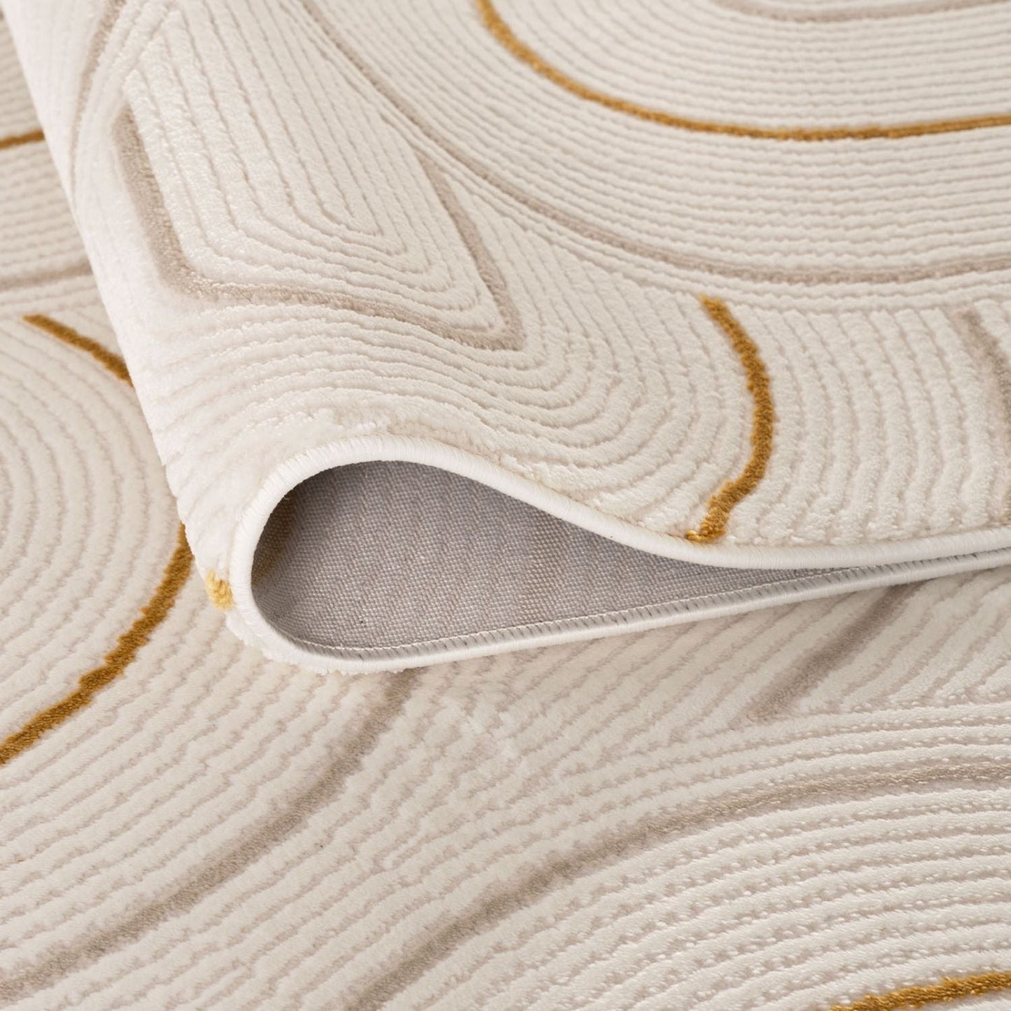 Carmel Cream-Gold Geometric Rug | 6070