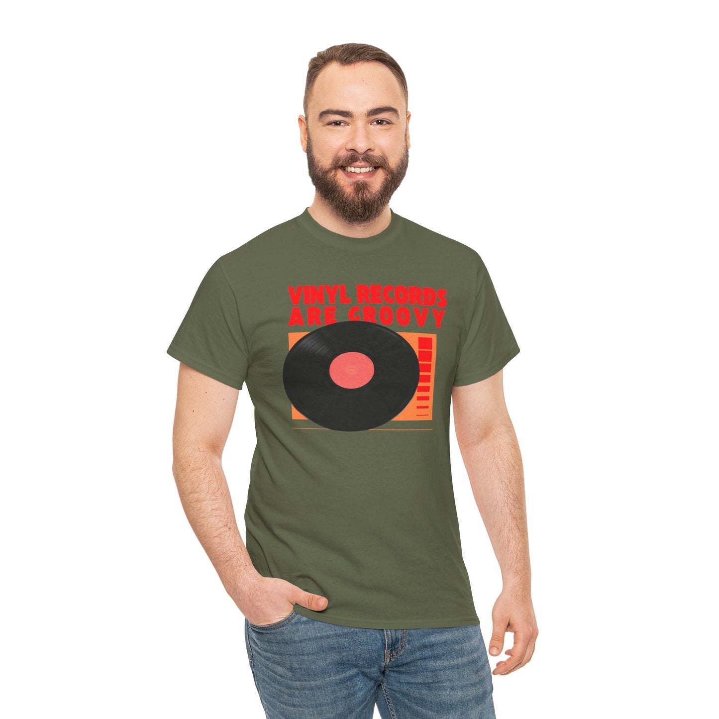 'Vinyl Records Are Groovy' Bold T-Shirt