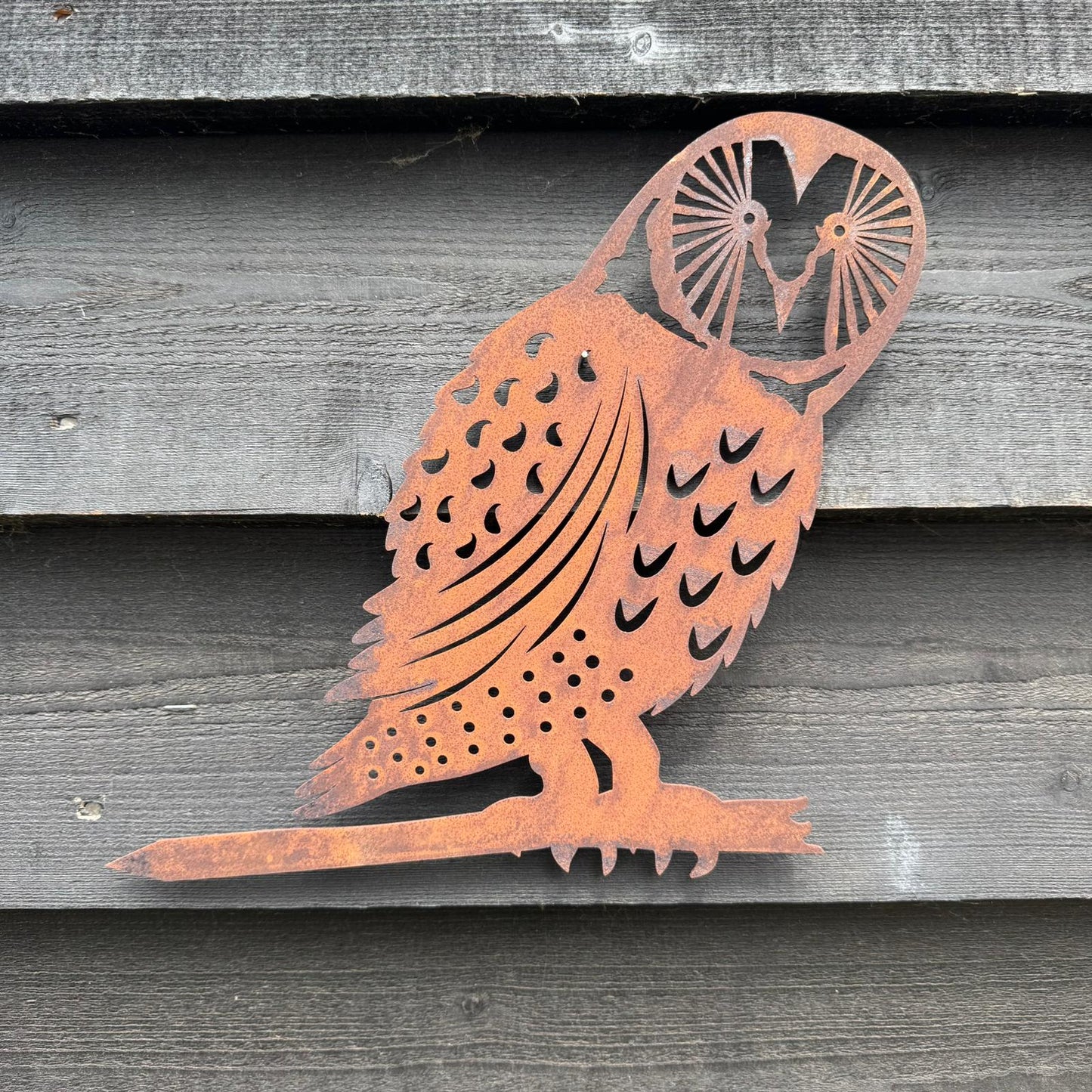 Rusty Metal Owl Garden Decoration